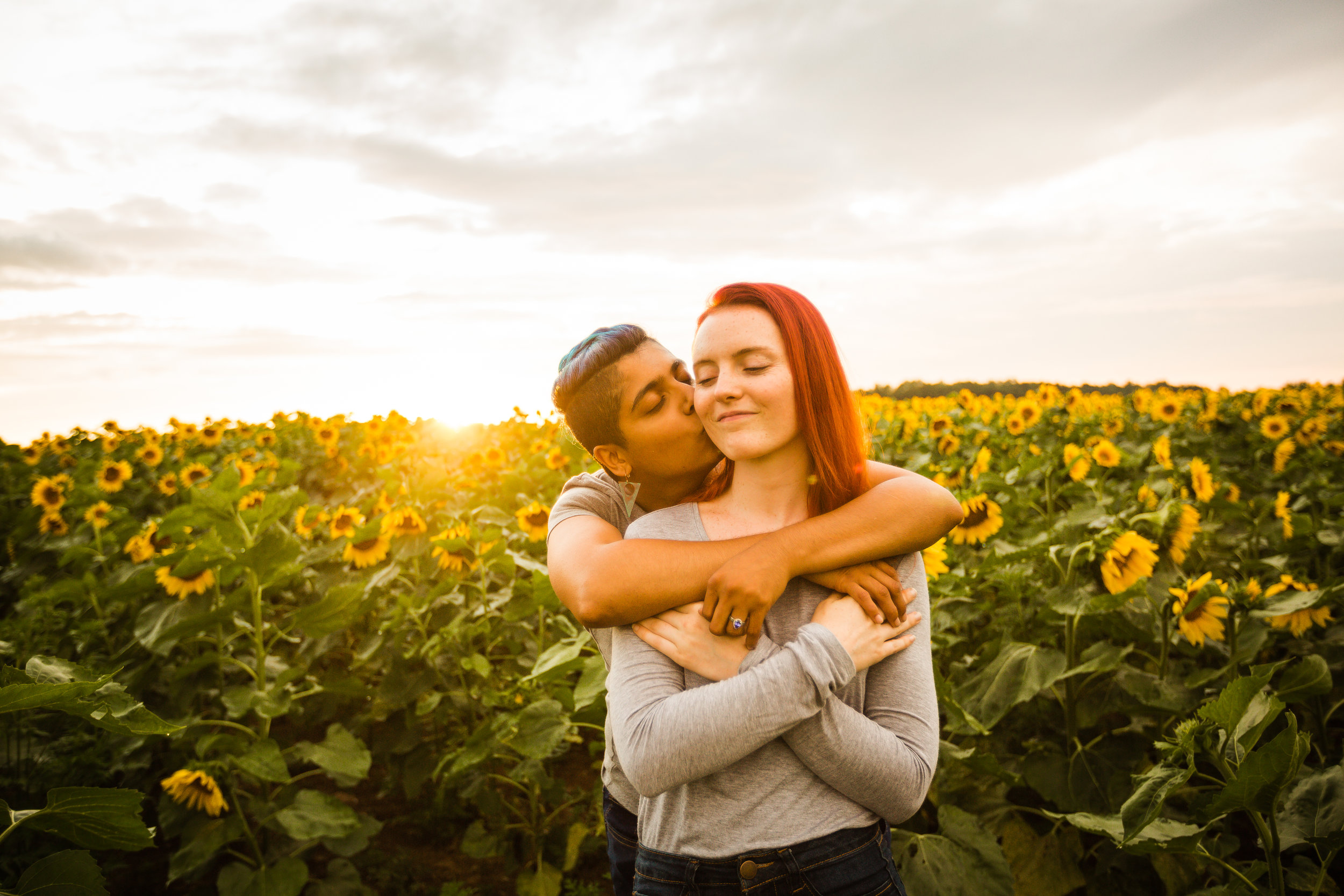 Clyde, New York Sunflower Engagement Session | Mitalee &amp; Kelly 