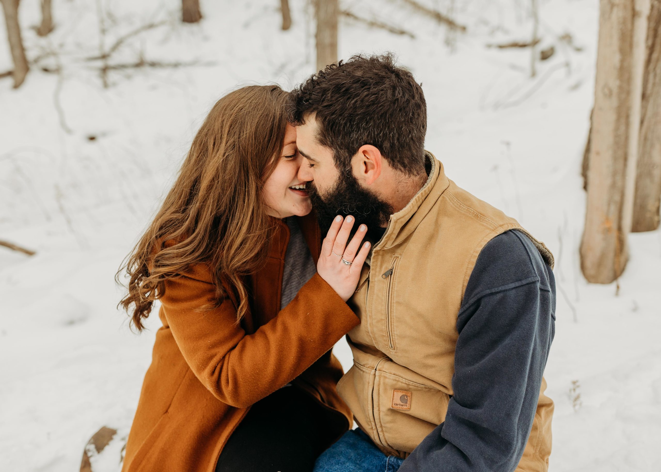 Winter Engagement Session Green lakes state park engagement session