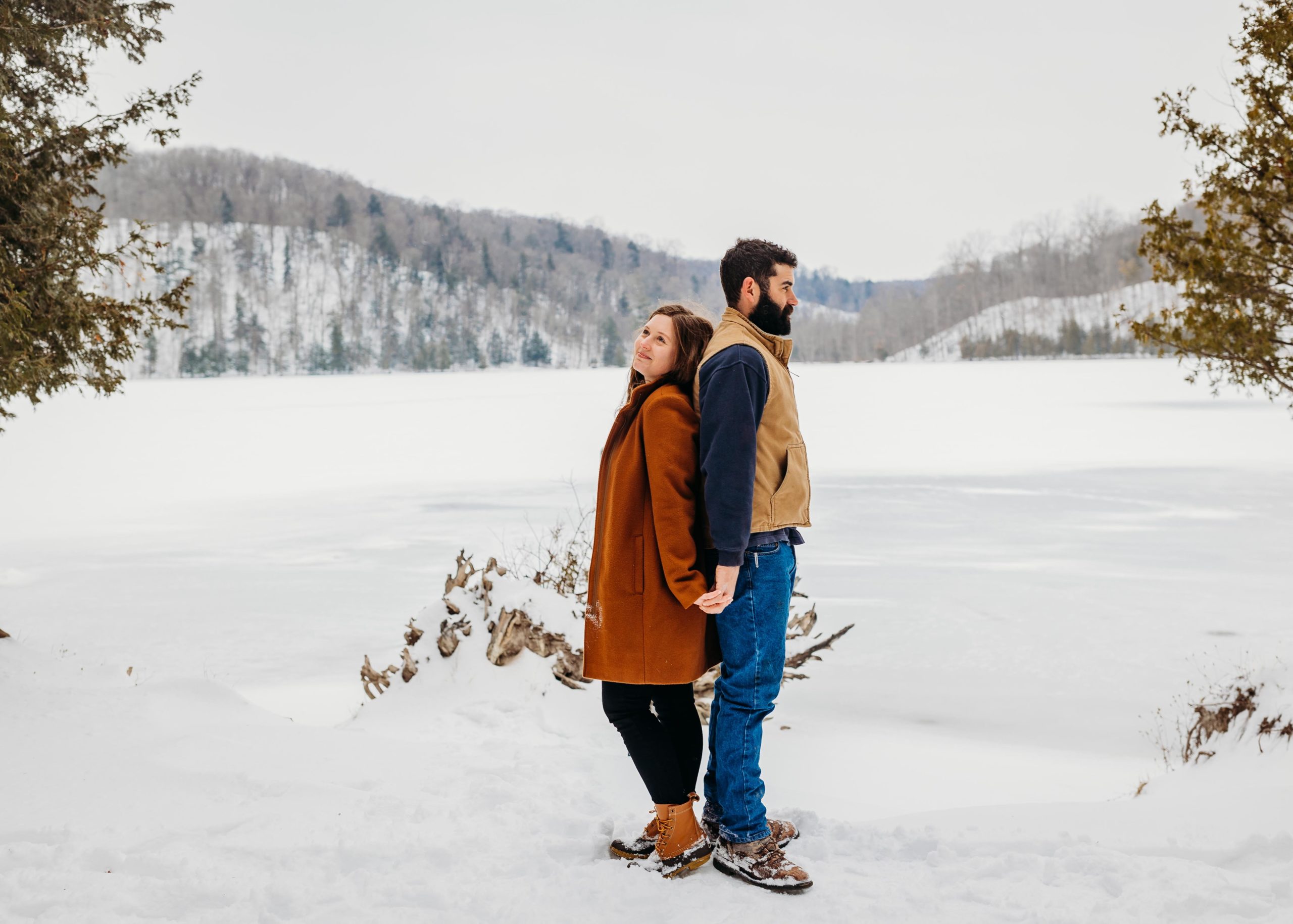 Winter Engagement Session Green lakes state park engagement session